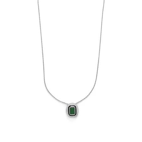 Collar Luxenter Ruk Plata Baño Rodio y Circonita Verde NT12097800