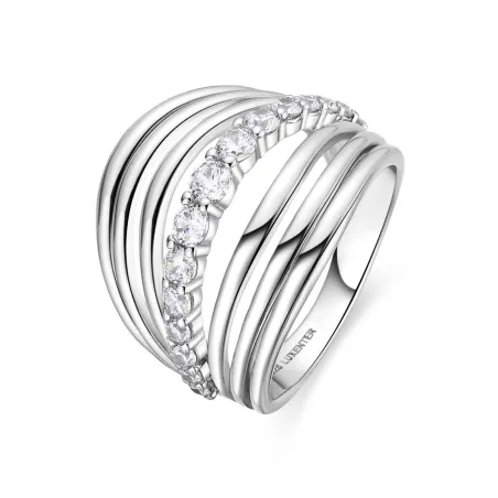 Anillo Luxenter Curak Plata Baño Rodio y Circonitas Blancas T237900