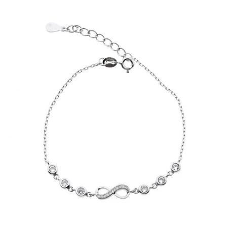 Pulsera Infinito Plata Baño Rodio y Circonitas PR-2026