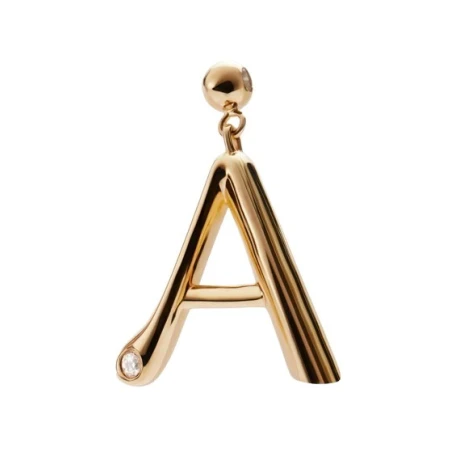 Charm Colgante PdPaola Inicial Letra A Plata Baño Oro y Circonita CH01-329-U