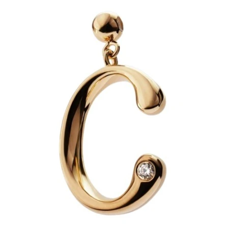 Charm Colgante PdPaola Inicial Letra C Plata Baño Oro y Circonita CH01-331-U