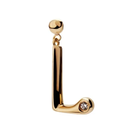 Charm Colgante PdPaola Inicial Letra L Plata Baño Oro y Circonita CH01-340-U
