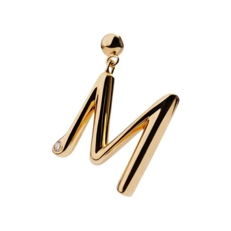 Charm Colgante PdPaola Inicial Letra M Plata Baño Oro y Circonita CH01-341-U
