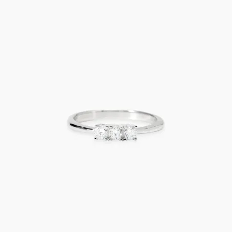 Anillo Mabira Trilogy Plata y Diamantes Creados en Laboratorio 523473