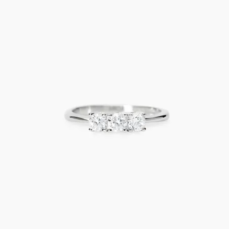 Anillo Mabira Trilogy Plata y Diamantes Creados en Laboratorio 523500
