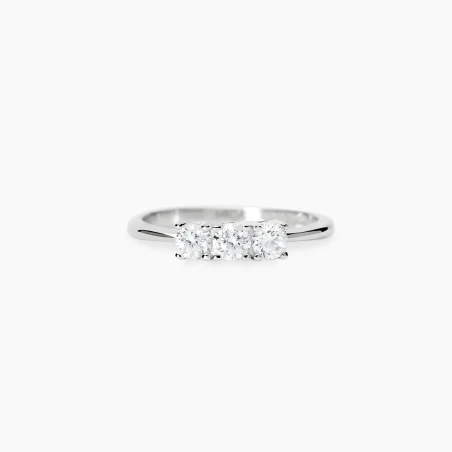 Anillo Mabira Trilogy Plata y Diamantes Creados en Laboratorio 523500