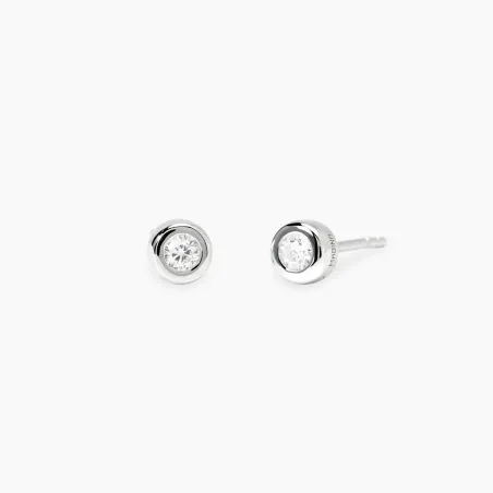 Pendientes Mabina Plata Baño Rodio y Diamante Creado en Laboratorio 563905