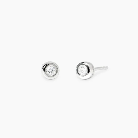 Pendientes Mabina Plata Baño Rodio y Diamante Creado en Laboratorio 563905