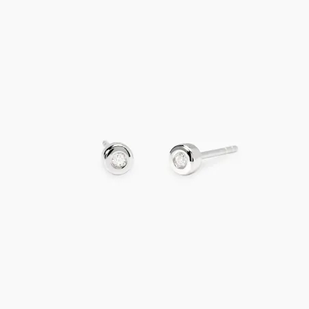 Pendientes Mabina Plata Baño Rodio y Diamante Creado en Laboratorio 563907