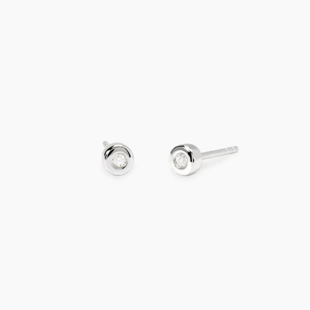 Pendientes Mabina Plata Baño Rodio y Diamante Creado en Laboratorio 563907