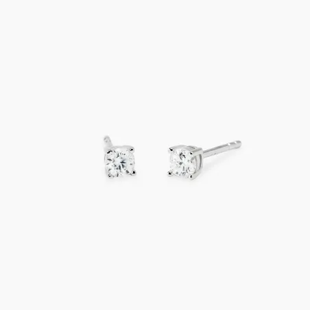 Pendientes Mabina Plata Baño Rodio y Diamante Creado en Laboratorio 563909