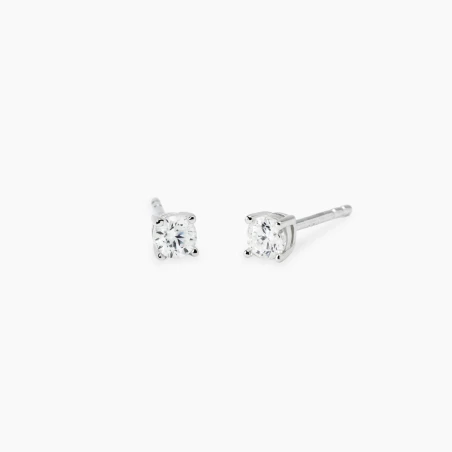 Pendientes Mabina Plata Baño Rodio y Diamante Creado en Laboratorio 563909