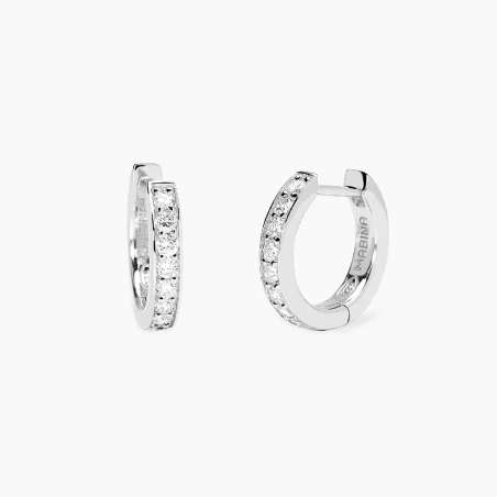 Pendientes Criollas Mabina Plata Baño Rodio y Diamantes Creados en Laboratorio 563989