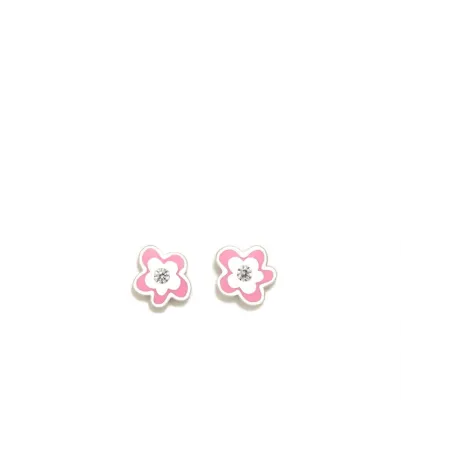 Pendientes Agatha Ruiz de la Prada Flor Plata Baño Rodio y Esmalte Rosa 015DIV