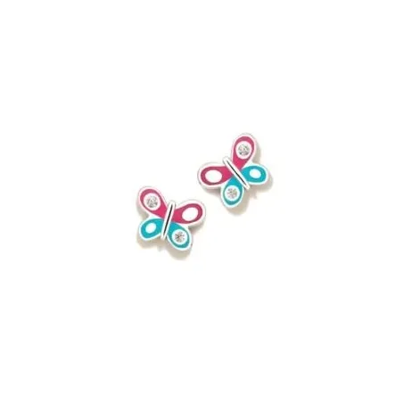 Pendientes Agatha Ruiz de la Prada Mariposas Plata, Fucsia y Azul023DIV