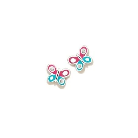 Pendientes Agatha Ruiz de la Prada Mariposas Plata, Fucsia y Azul023DIV