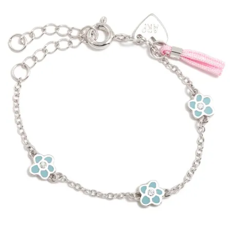 Pulsera Agatha Ruiz de la Prada Flores Plata Baño Rodio y Esmalte Azul 364NBE