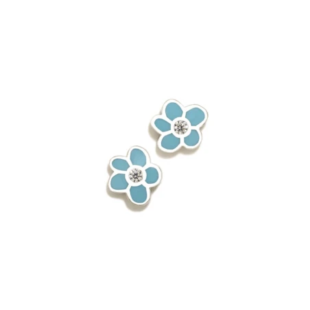 Pendientes Agatha Ruiz de la Prada Flor Plata Baño Rodio y Esmalte Azul Pastel 019DIV