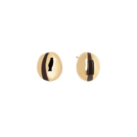 Pendientes Vidal&Vidal Horizonte Baño Oro y Esmalte Marrón X48182