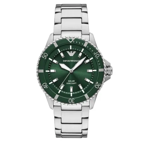 Reloj Emporio Armani World Explorer Plateado y Verde Analógico AR11698