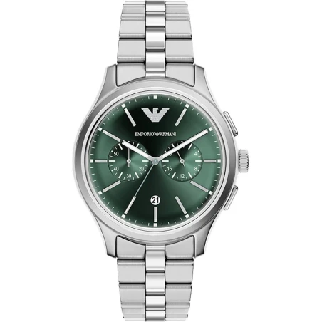 Reloj Emporio Armani Plateado y Verde Cronógrafo AR11746