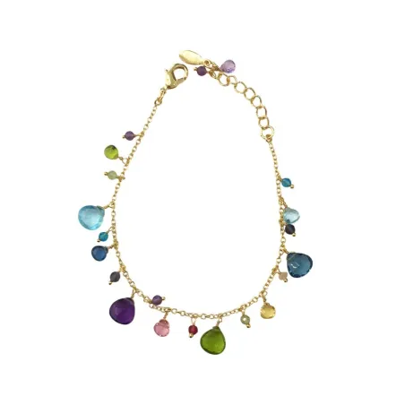 Pulsera Salvatore Plata Baño Oro y Piedrsa Multicolor 163PM003