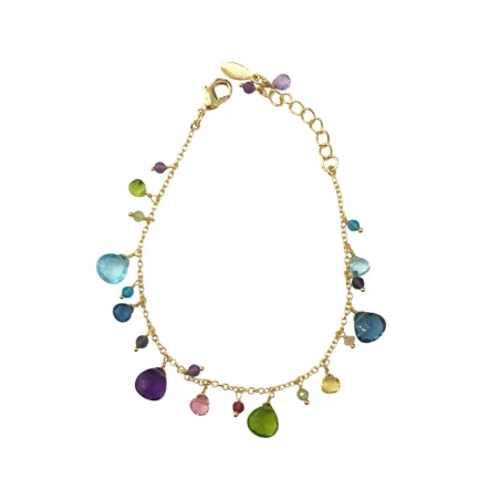 Pulsera Salvatore Plata Baño Oro y Piedrsa Multicolor 163PM003
