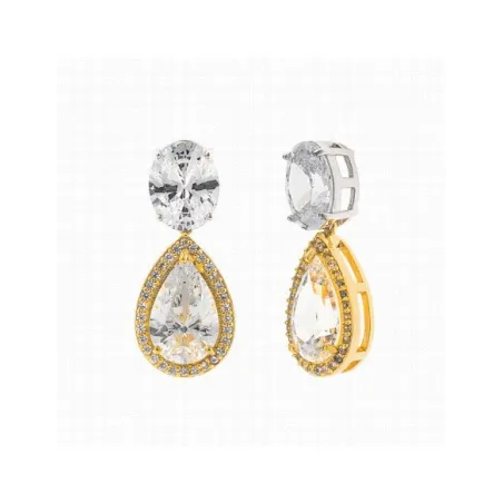 Pendientes Salvatore Plata Baño Bicolor y Circonitas 136A0794
