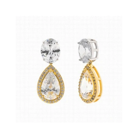 Pendientes Salvatore Plata Baño Bicolor y Circonitas 136A0794