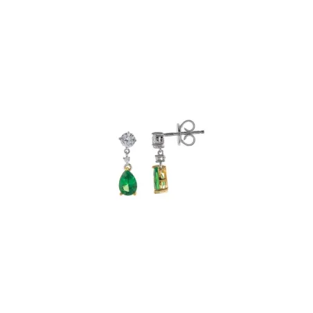 Pendientes Salvatore Plata Baño Bicolor y Circonitas 136A0817 