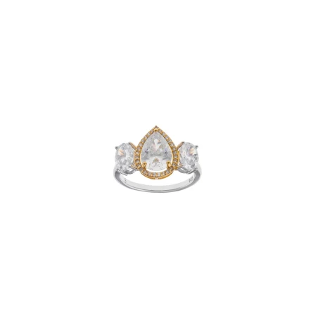 Anillo Salvatore Plata Bicolor y Circonitas Blancas 136S0444