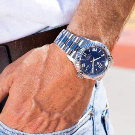 Reloj Lotus Plateado y Azul Analógico Hombre 19002/3