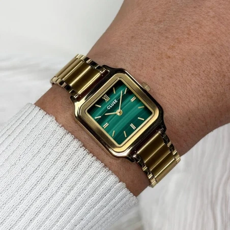 Reloj Cluse Gracieuse Petite Mujer Dorado y Verde Analógico CW11828