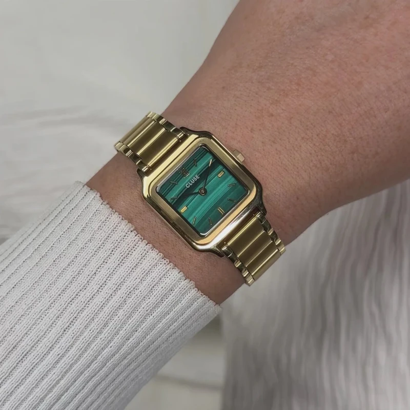 Reloj Cluse Gracieuse Petite Mujer Dorado y Verde Analógico CW11828