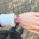Reloj Cluse Gracieuse Dorado y Fucsia Analógico Mujer CW11829