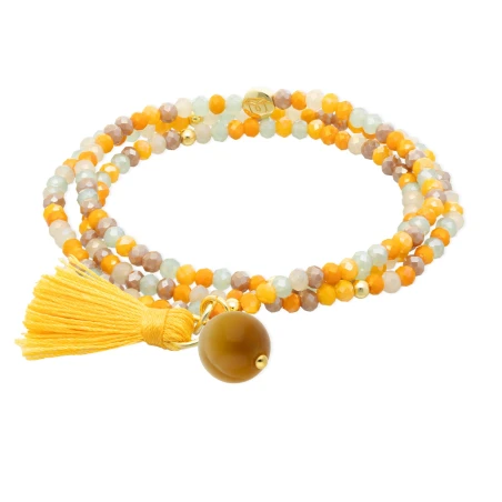 Pulsera Marina García Zen Mostaza y Piedra Natural 90978UA