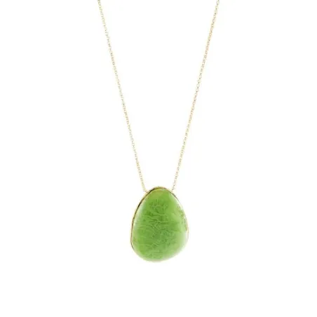 Collar Midi Agatha Paris Calma Baño Oro y Acetato Verde 02680486-658-TU