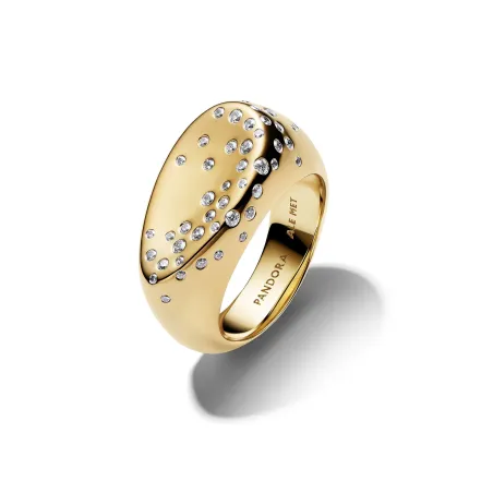 Anillo Pandora Anillo Pandora Sello Ovalado Baño Oro y Circonitas Blancas 164671C01