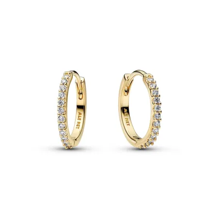 Pendientes Pandora Aro Baño Oro y Circonitas Blancas Pavé 264649C01