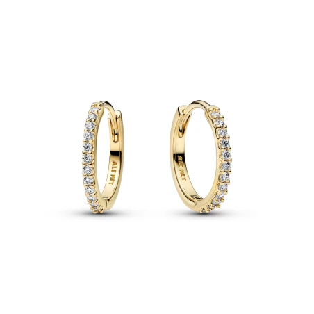 Pendientes Pandora Aro Baño Oro y Circonitas Blancas Pavé 264649C01