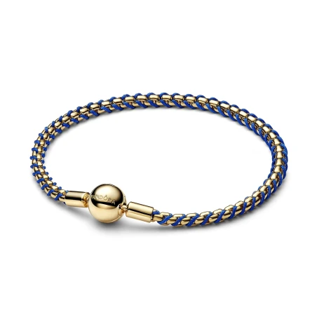 Pulsera Pandora Baño Oro y Cordón Azul 563816C02
