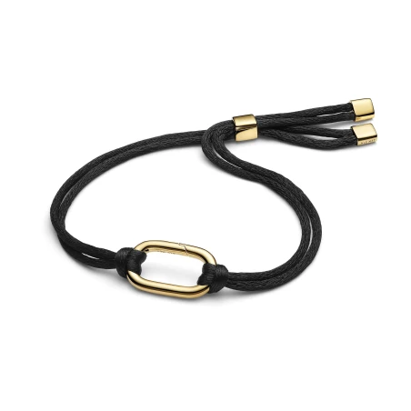 Pulsera Pandora Cordón Negro y Baño Oro 564680C01