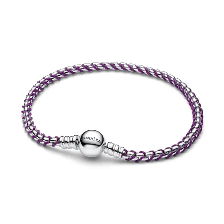 Pulsera Pandora Plata y Cordón Morado 593816C03