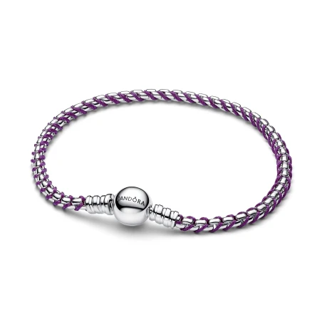 Pulsera Pandora Plata y Cordón Morado 593816C03