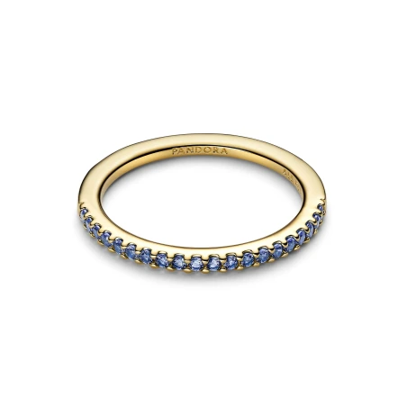 Anillo Pandora Baño Oro y Circonitas Azules 162999C02
