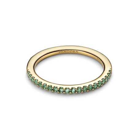 Anillo Pandora Baño Oro y Circonitas Verdes 162999C03