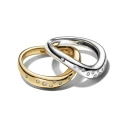 Anillo Separable Pandora Doble Aro Bicolor y Circonitas 164674C01