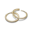 Pendientes Pandora Aro Baño Oro y Circonitas Blancas Pavé 264652C01