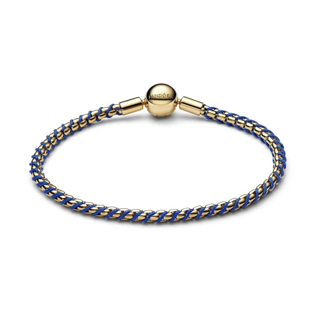 Pulsera Pandora Baño Oro y Cordón Azul 563816C02