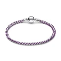 Pulsera Pandora Plata y Cordón Morado 593816C03